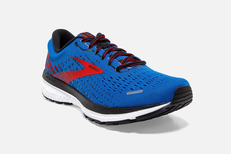 Brooks Israel Ghost 13 Road Running Shoes Mens - Blue/Red/White - LFH-108953